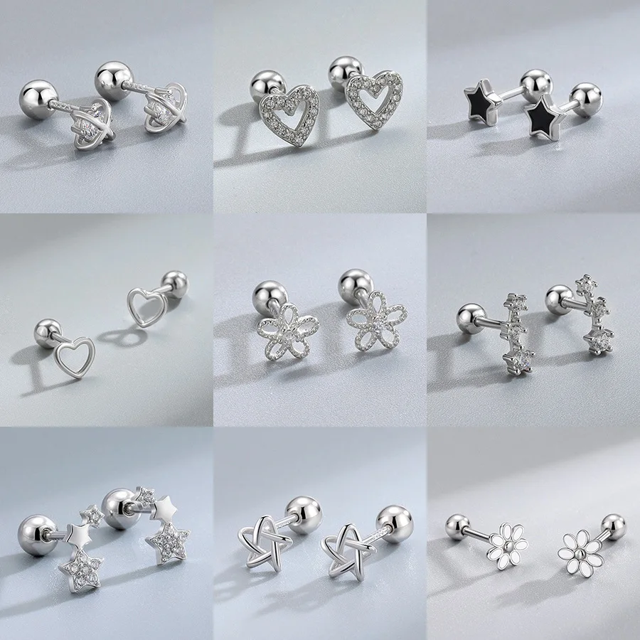 Minimalist Screw Nut Closure Stud Earrings with S925 Sterling Silver and Shiny Diamonds, Perfect Summer Accessory for Women
Minimalist Screw Nut Closure Stud Earrings with S925 Sterling Silver and Shiny Diamonds, Perfect Summer Accessory for Women