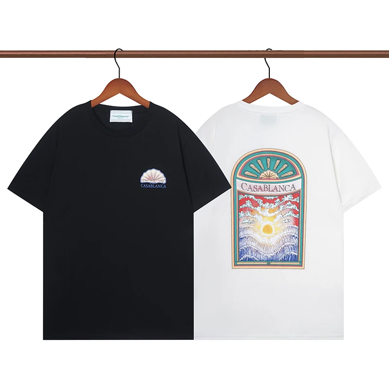 Summer Casablanca T-shirts Men Women 1:1 Shell Pattern Letter Printing Logo Short Sleeve Casual Oversized Tees Black White Tops
Summer Casablanca T-shirts Men Women 1:1 Shell Pattern Letter Printing Logo Short Sleeve Casual Oversized Tees Black White Tops