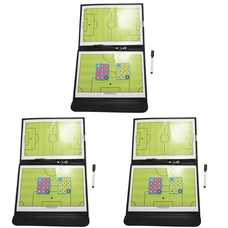 3X Portable Trainning Assisitant Equipments Football Soccer Tactical Board 2.5 Fold Leather Useful Teaching Board
3X Portable Trainning Assisitant Equipments Football Soccer Tactical Board 2.5 Fold Leather Useful Teaching Board