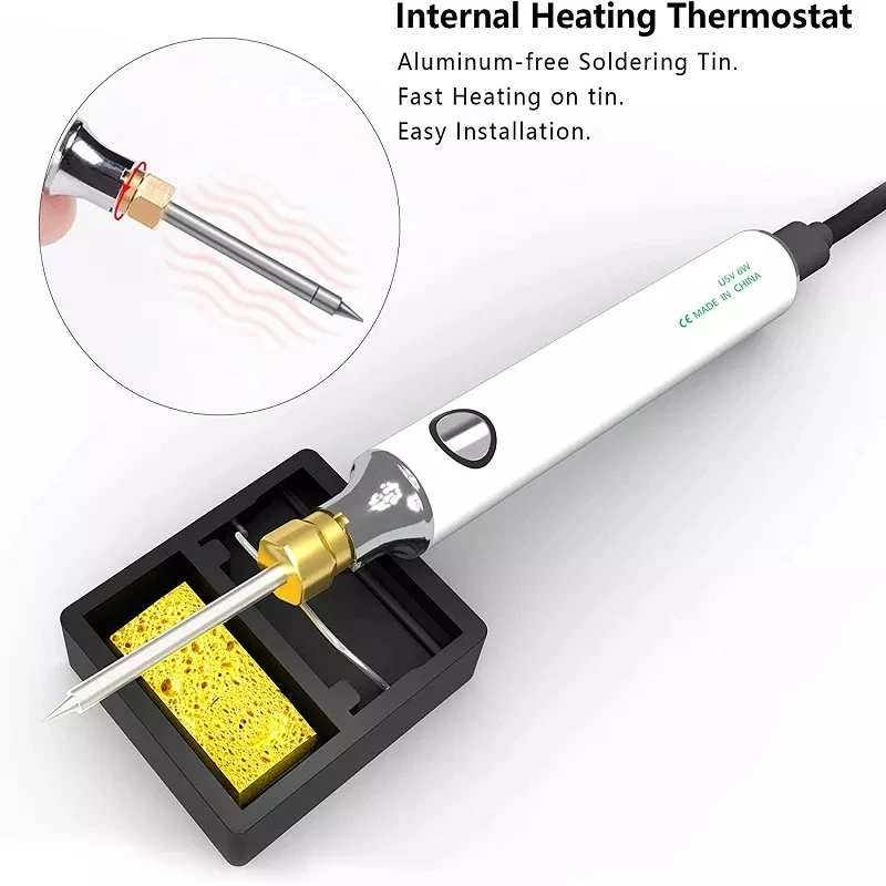 8W 5V USB Soldering Iron Set Adjustable Temperature Ceramic Core Heating Portable Home Welding Solder Repair Tools Dropshipping
8W 5V USB Soldering Iron Set Adjustable Temperature Ceramic Core Heating Portable Home Welding Solder Repair Tools Dropshipping