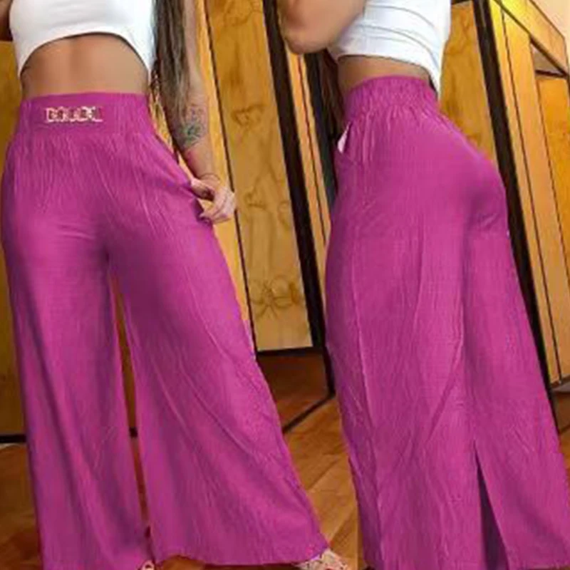 Loose Trousers Women Chain High Casual Pocket Design Elegant Vacation Long Pants Streetwear Summer Waist Wide Leg Straight Pants
Loose Trousers Women Chain High Casual Pocket Design Elegant Vacation Long Pants Streetwear Summer Waist Wide Leg Straight Pants