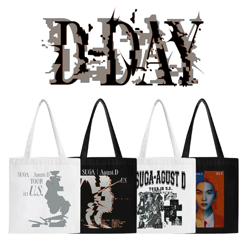 K-pop Korean Fashion Handbags Suga Solo Letter Printed Canvas Tote Bags Casual Large Capacity Shoulder Bags Women Shopping Bag
K-pop Korean Fashion Handbags Suga Solo Letter Printed Canvas Tote Bags Casual Large Capacity Shoulder Bags Women Shopping Bag