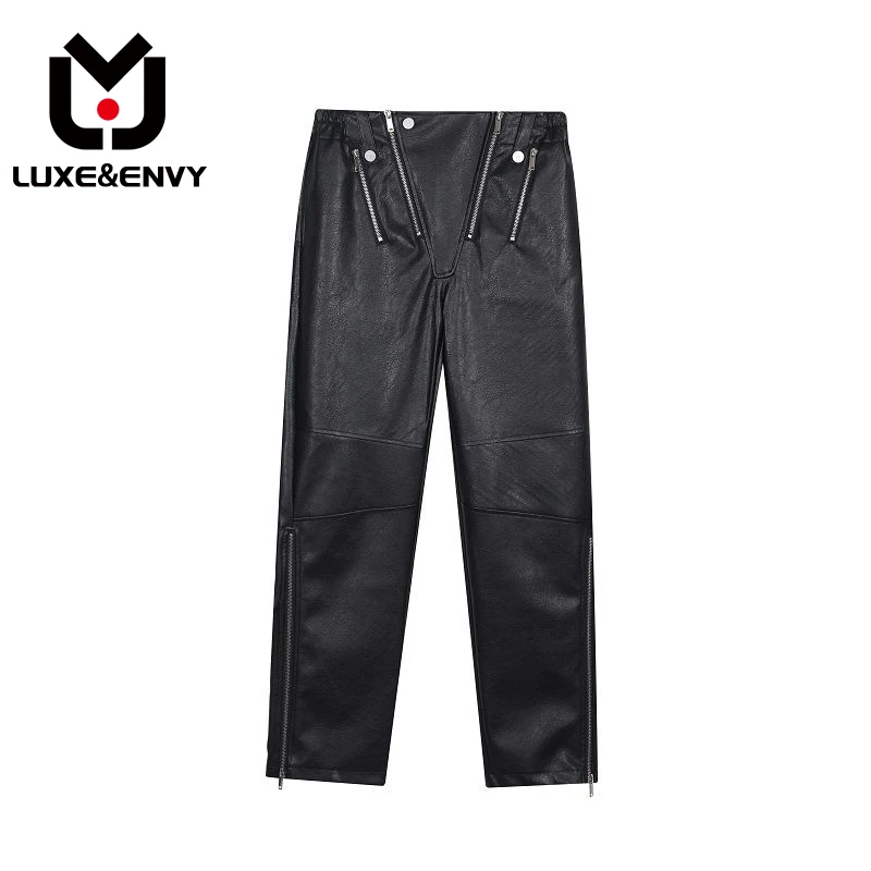 LUXE&ENVY Men PU Leather Pants Autumn Winter Zipper Design Personality Niche Trend Straight Leg 2023 High Street Male Trousers
LUXE&ENVY Men PU Leather Pants Autumn Winter Zipper Design Personality Niche Trend Straight Leg 2023 High Street Male Trousers
