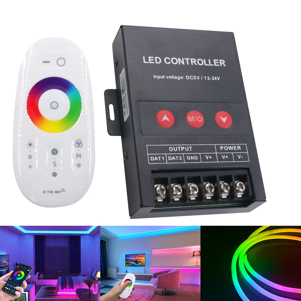 Bluetooth-контроллер с сенсорным управлением, для WS2812B
Bluetooth-контроллер с сенсорным управлением, для WS2812B