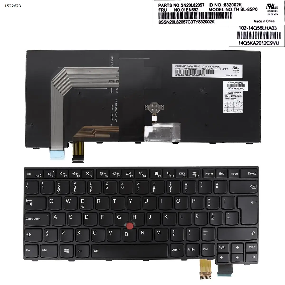 PO Laptop Keyboard for ThinkPad T460S T470S T460P T470P 13 Gen 2 Type 20J1 20J2 BLACK FRAME BLACK Backlit
PO Laptop Keyboard for ThinkPad T460S T470S T460P T470P 13 Gen 2 Type 20J1 20J2 BLACK FRAME BLACK Backlit