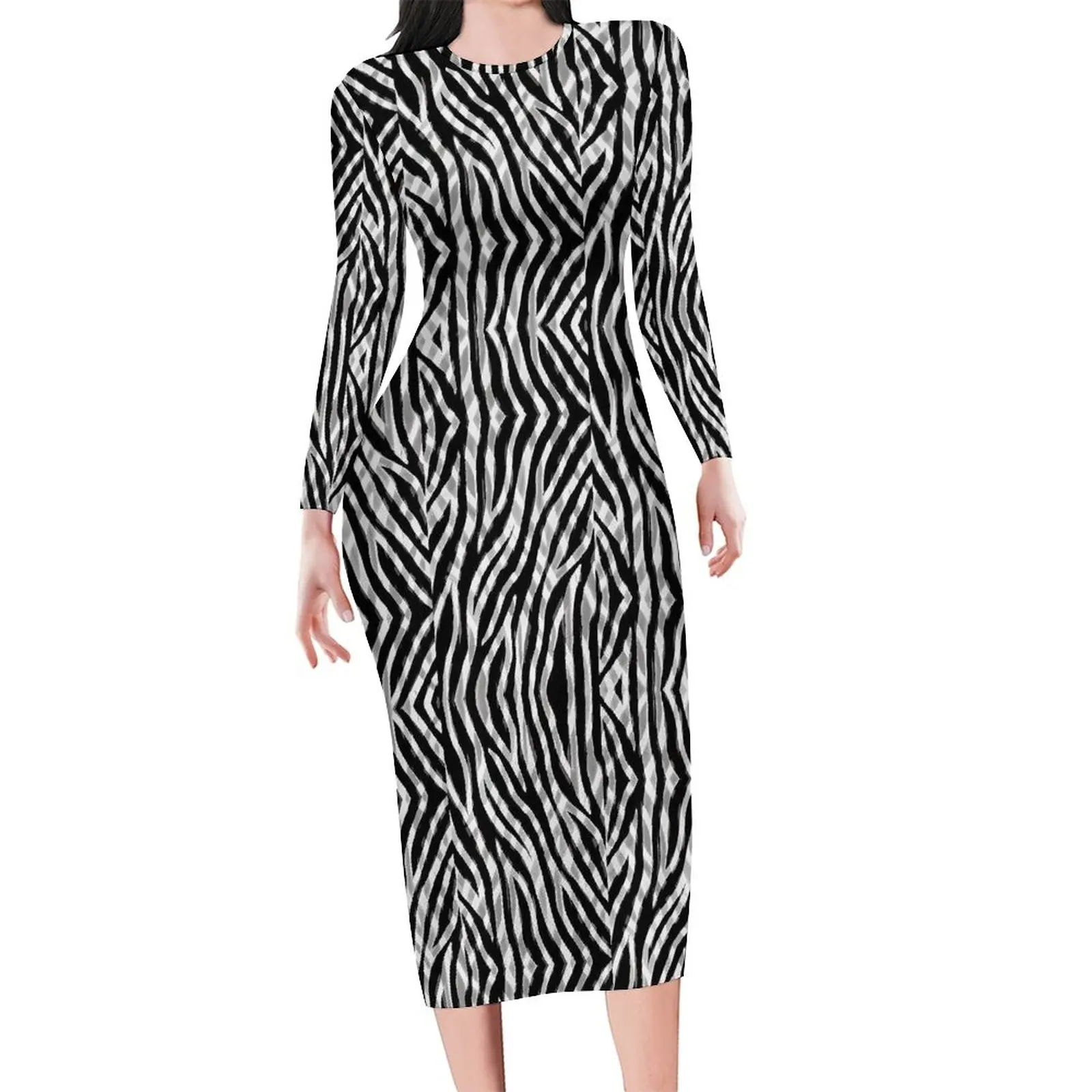Tribal Print Bodycon Dress Women Zebra Stripe Retro Dresses Autumn Long Sleeve Aesthetic Printed Dress Large Size
Tribal Print Bodycon Dress Women Zebra Stripe Retro Dresses Autumn Long Sleeve Aesthetic Printed Dress Large Size
