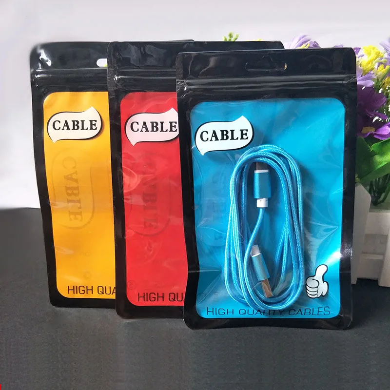 

100Pcs 10.5x15cm 11x18cm Neutral PP Plastic Charging Data Cord Cable Zip Lock Bags Packing Sealing Pouch Bag for 2-3M Cable