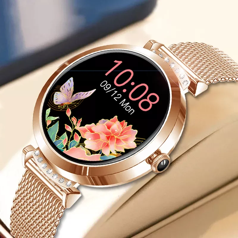 

Новинка 2022, женские умные часы с мониторингом сердечного ритма, спортивный фитнес-трекер, водонепроницаемый IP68, умные часы с будильником, же...