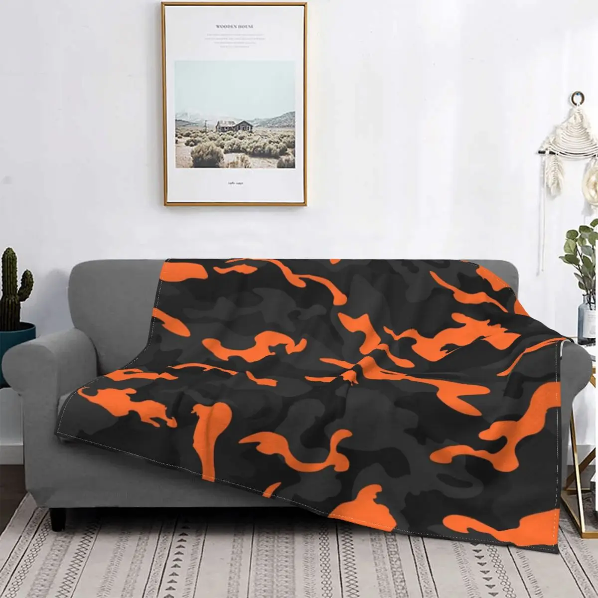 Military Camouflage Blanket Black Orange Super Soft Fleece Carpet Outdoor Bedding. Comfortable Soft Nap Travel Car Blanket
Military Camouflage Blanket Black Orange Super Soft Fleece Carpet Outdoor Bedding. Comfortable Soft Nap Travel Car Blanket