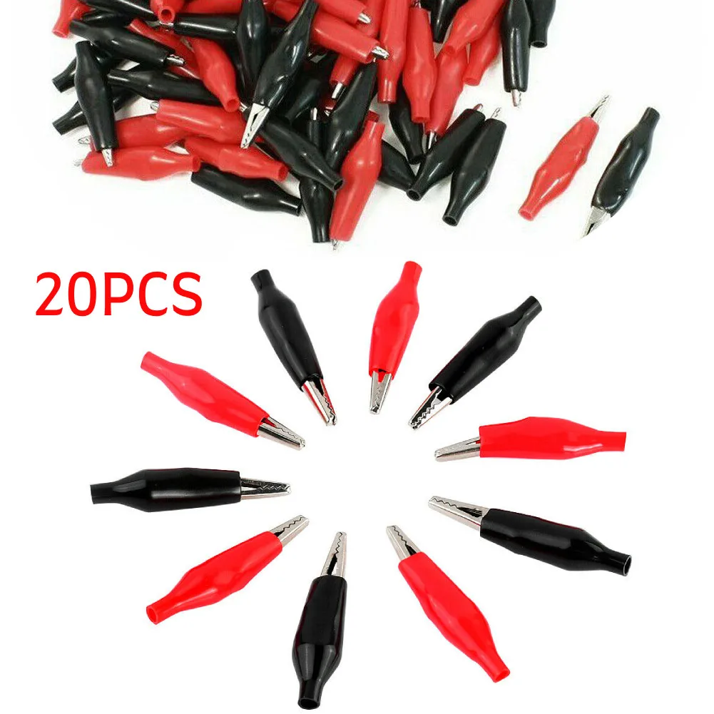 20 PCS Crocodile Type Clip 28MM Black Red Blue Black Yellow Soft Plastic Coated Testing Probe Mini Alligator Test Clips
20 PCS Crocodile Type Clip 28MM Black Red Blue Black Yellow Soft Plastic Coated Testing Probe Mini Alligator Test Clips