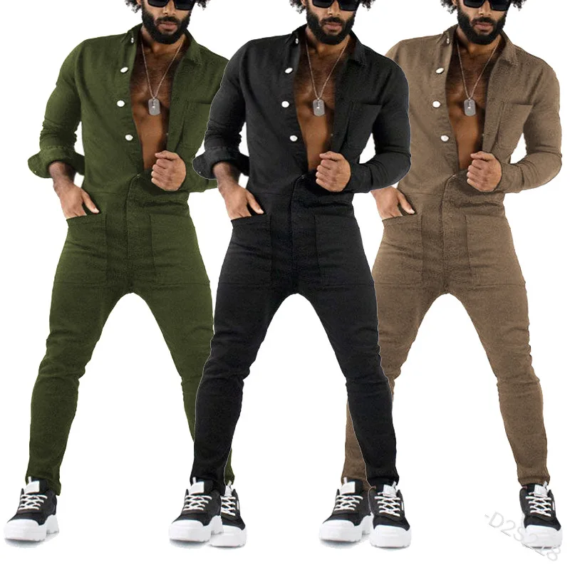 2022 Spring Summer Men's Solid Color Single-Breasted Long Sleeve One-Piece Trousers Overall Suit Pants Button Casual Fashion
2022 Spring Summer Men's Solid Color Single-Breasted Long Sleeve One-Piece Trousers Overall Suit Pants Button Casual Fashion