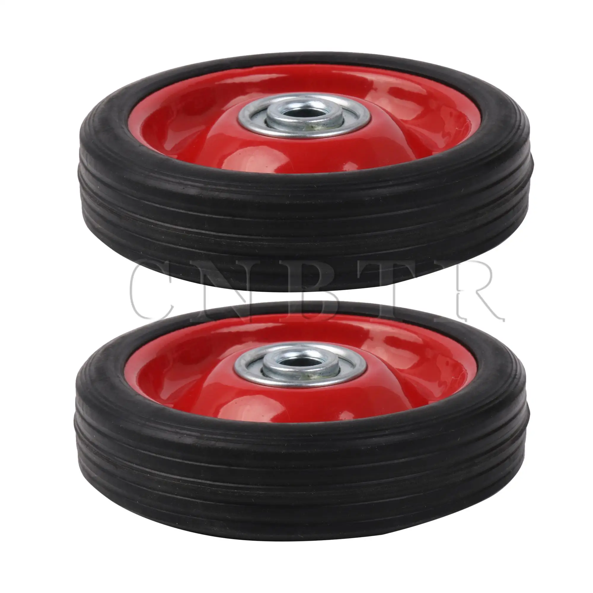 

CNBTR 2Pieces Lawn Mower Rubber Tire Wheel 5 Inches Outer Dia 132.27 LBS Load Red