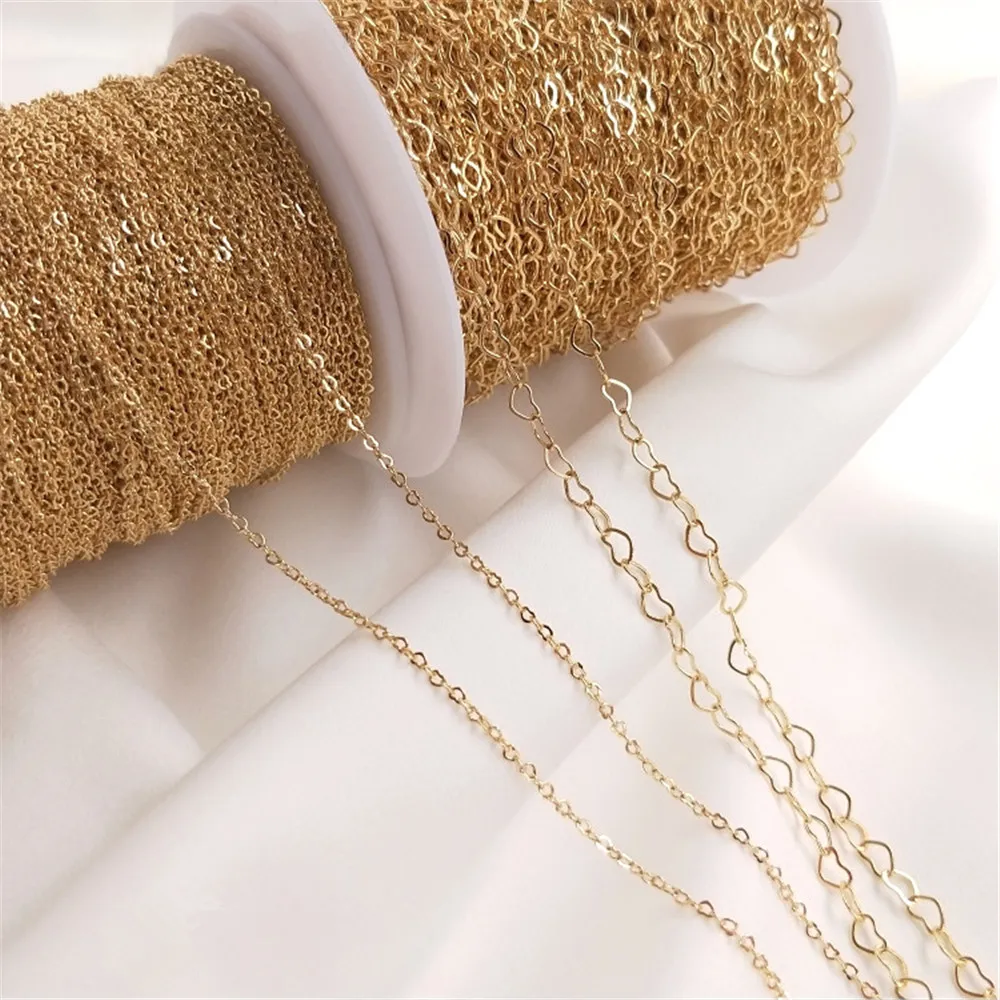 14K Gold Filled Plated Chain Peach beloved Heart chain DIY handmade necklace bracelet extension chain bow ornament material
14K Gold Filled Plated Chain Peach beloved Heart chain DIY handmade necklace bracelet extension chain bow ornament material
