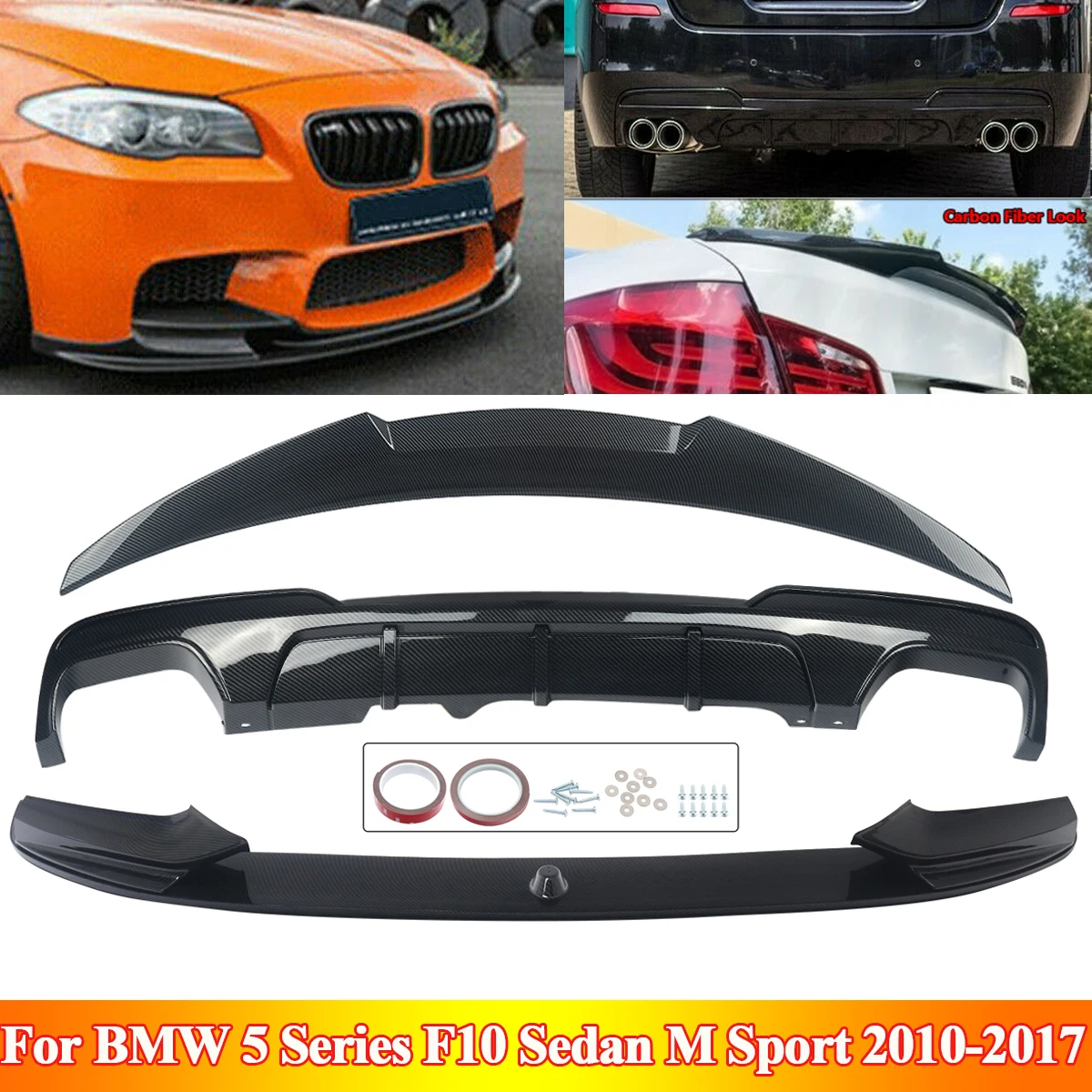 Auto Part For BMW 5 Series F10 M Sport 2010-2017 Front Lip Rear Bumper Diffuser Trunk Boot Spoiler Carbon Fiber Look
Auto Part For BMW 5 Series F10 M Sport 2010-2017 Front Lip Rear Bumper Diffuser Trunk Boot Spoiler Carbon Fiber Look