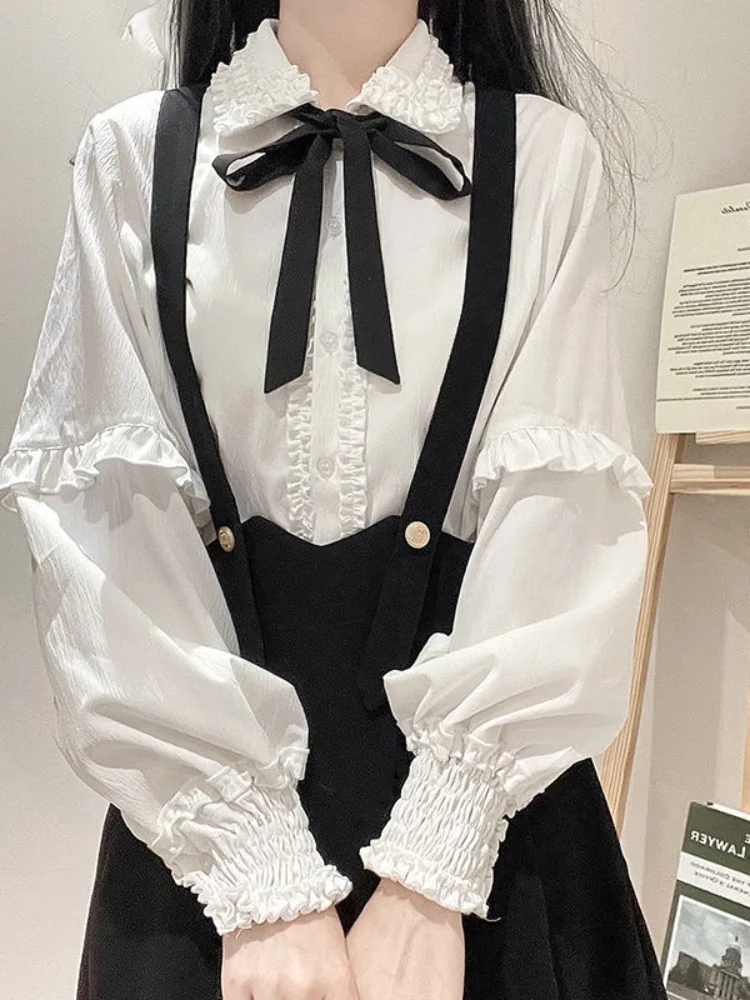 Spring Two Piece Sets Women Outfit Turn Down Collar Long Sleeve Women Blouse + Sweet Preppy Patchwork Fashion Suspender Dresses
Spring Two Piece Sets Women Outfit Turn Down Collar Long Sleeve Women Blouse + Sweet Preppy Patchwork Fashion Suspender Dresses