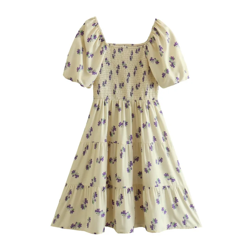 2023 New Women's Square Neck Tie up Bubble Sleeve Dress
2023 New Women's Square Neck Tie up Bubble Sleeve Dress