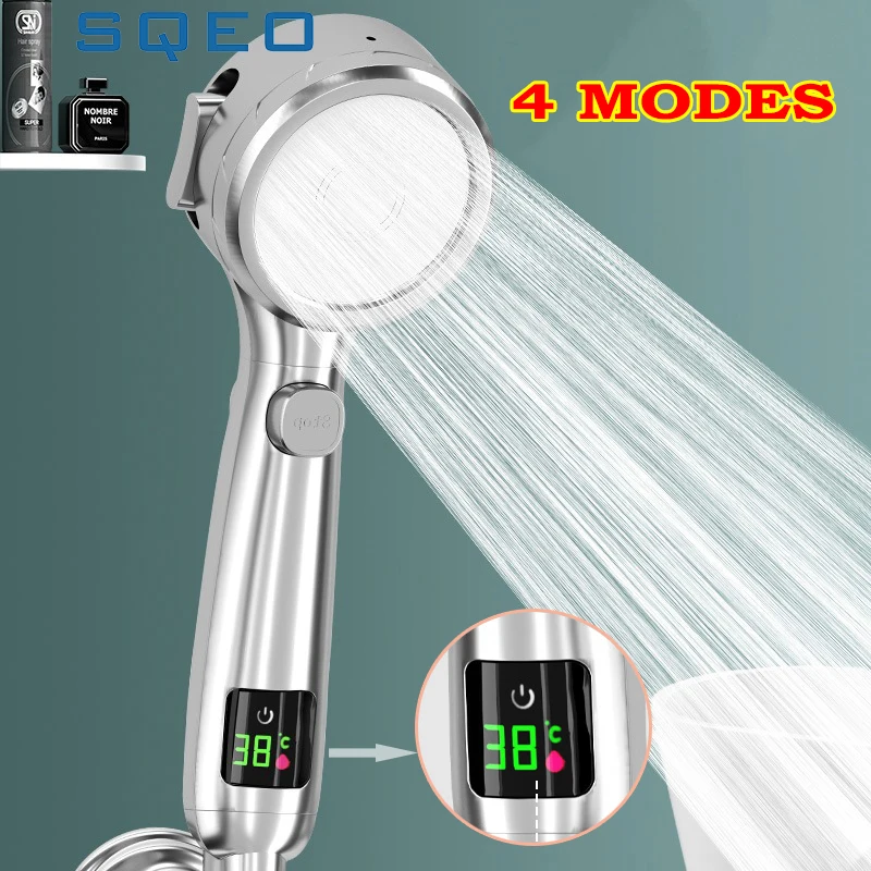 Temperature Display Shower Head Bathroom No Charge Shower Handheld High Pressure Water Saving Four-speed Shower Head Accessories
Temperature Display Shower Head Bathroom No Charge Shower Handheld High Pressure Water Saving Four-speed Shower Head Accessories