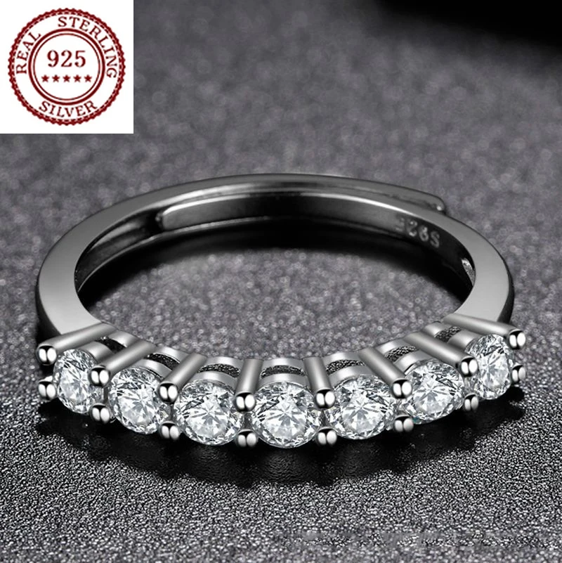 Japanese and Korean style S925 silver Moissanite row of diamonds ring female simple personalized sweet noble jewelry female gift
Japanese and Korean style S925 silver Moissanite row of diamonds ring female simple personalized sweet noble jewelry female gift