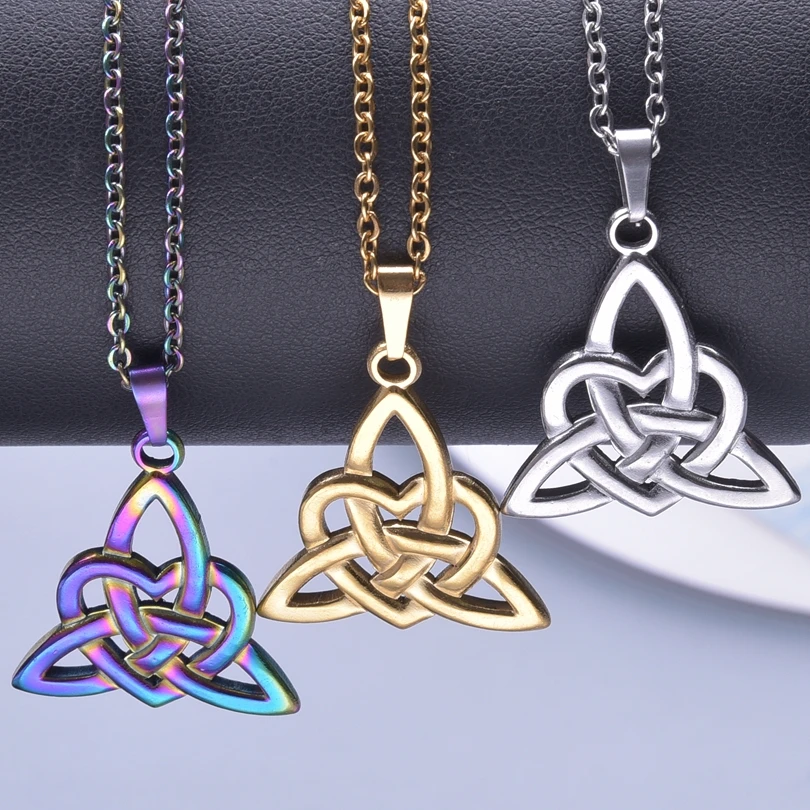 Stainless Steel Triquetra Charm Necklace For Women Men Accessories Vintage Heart Pendant Jewelry Hollow Weave Necklace Collier
Stainless Steel Triquetra Charm Necklace For Women Men Accessories Vintage Heart Pendant Jewelry Hollow Weave Necklace Collier