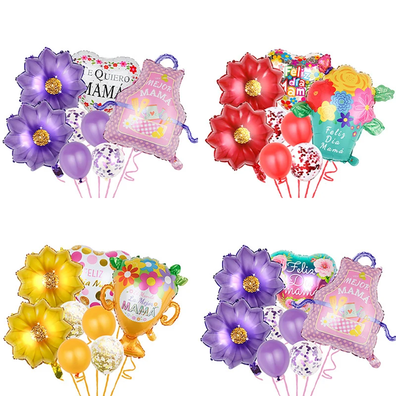 9PCS Spanish Mama Foil Balloons Mother's Day Apron Trophy Flowerbed Shape Decor Mama Balloon Gifts Birthday Decoration
9PCS Spanish Mama Foil Balloons Mother's Day Apron Trophy Flowerbed Shape Decor Mama Balloon Gifts Birthday Decoration