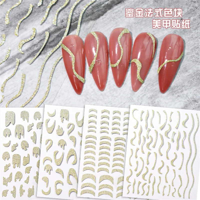 1PCS Curve Stripe Lines 3D Nail Sticker Gold White Swirl Ribbon French Manicure Minimalist Slider Decal Metal Nail Design
1PCS Curve Stripe Lines 3D Nail Sticker Gold White Swirl Ribbon French Manicure Minimalist Slider Decal Metal Nail Design