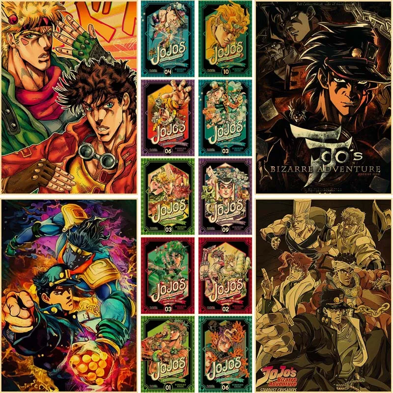 Anime JoJo's Bizarre Adventure Poster Kraft Paper Retro Prints Art Painting Living Room Decoration Bar Home Decor Wall Stickers
Anime JoJo's Bizarre Adventure Poster Kraft Paper Retro Prints Art Painting Living Room Decoration Bar Home Decor Wall Stickers