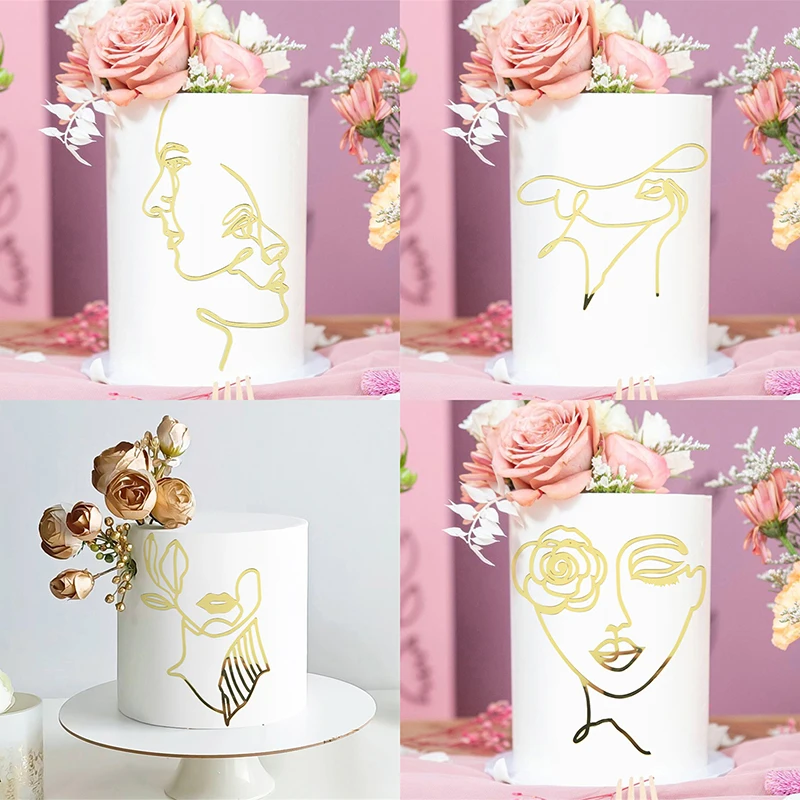 Abstract Minimalist Line Acrylic Birthday Gold Cake Topper Minimalist Character Art For Woman Birthday Party Cake Decorations
Abstract Minimalist Line Acrylic Birthday Gold Cake Topper Minimalist Character Art For Woman Birthday Party Cake Decorations