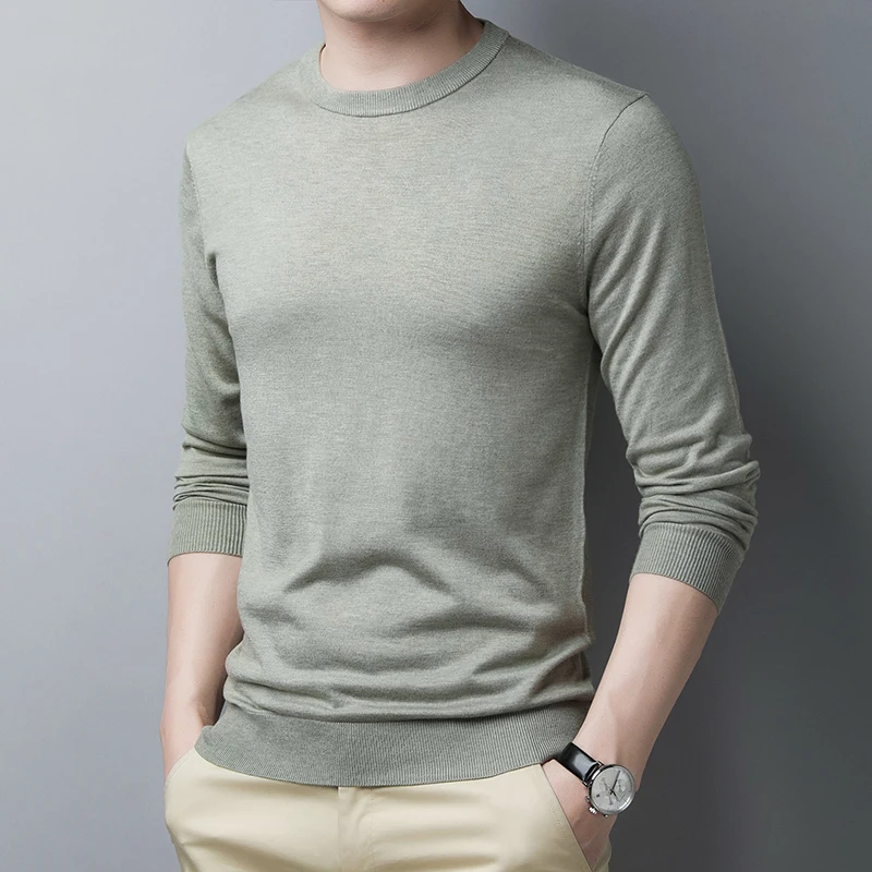 Ultra thin men's wool sweater spring and autumn round neck close fitting comfortable mulberry silk fabric T-Shirt Top
Ultra thin men's wool sweater spring and autumn round neck close fitting comfortable mulberry silk fabric T-Shirt Top