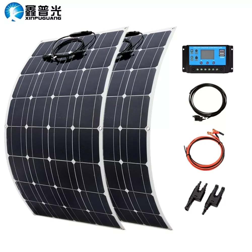 NEW 200W Solar Panel Kit 100W Monocrystalline Flexible Panel Solar System Photovoltaic Module 12V Battery Charger Paneles Solare
NEW 200W Solar Panel Kit 100W Monocrystalline Flexible Panel Solar System Photovoltaic Module 12V Battery Charger Paneles Solare