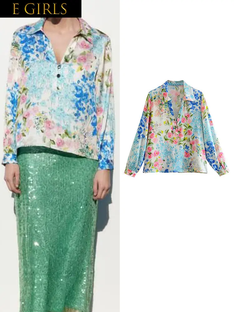 E GIRLS Thin Women Floral Print Blouses Shirt Summer Causal Long Sleeve Tops Vintage Turn Down Collar Pullover T-Shirts
E GIRLS Thin Women Floral Print Blouses Shirt Summer Causal Long Sleeve Tops Vintage Turn Down Collar Pullover T-Shirts