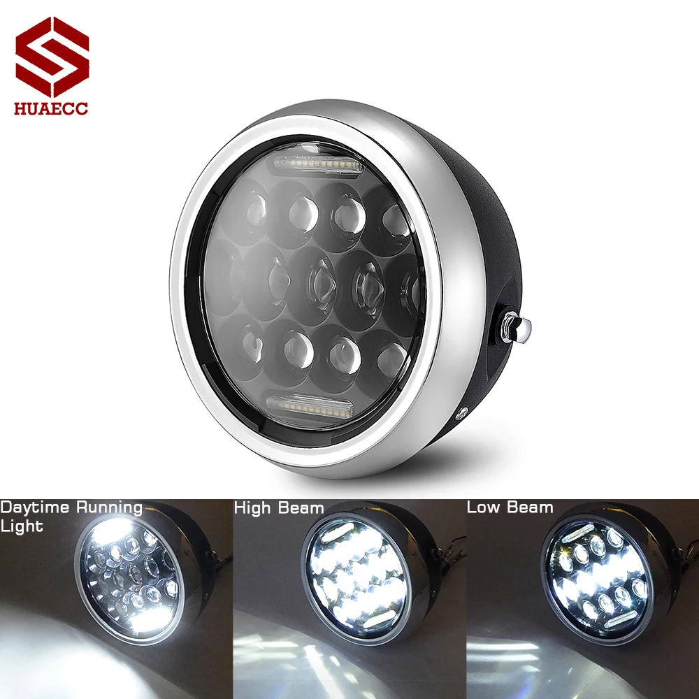 7.5 inch Universal Cafe Racer Round Motorcycle LED Head lamp Headlamp Distance Light Refit 7.5" Motorcycle Headlight Cafe Racer 
7.5 inch Universal Cafe Racer Round Motorcycle LED Head lamp Headlamp Distance Light Refit 7.5" Motorcycle Headlight Cafe Racer