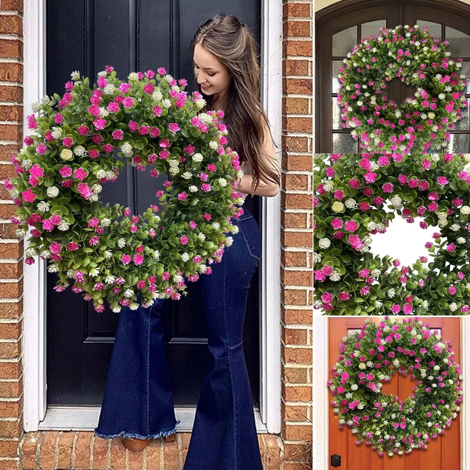 Spring Festival Summer Powder White Wreath Simulation White Wreath Door Hanging Home Decoration Spring for Front Door outside
Spring Festival Summer Powder White Wreath Simulation White Wreath Door Hanging Home Decoration Spring for Front Door outside