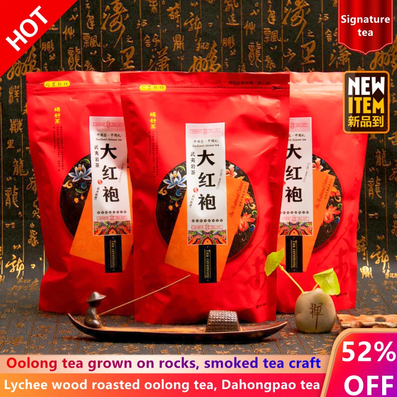 

2022 Китай 5A Da Hong Pao Большой красный халат Oolong-чай Dahongpao Oolong-органический зеленый чай-чайник