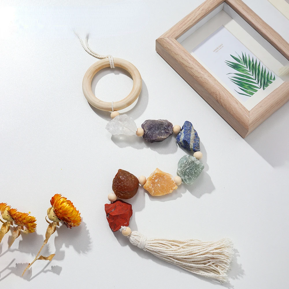 Natural 7 color gem mineral Seven chakra raw stone car hanging Hand woven energy aura crystal Interior home decoration
Natural 7 color gem mineral Seven chakra raw stone car hanging Hand woven energy aura crystal Interior home decoration