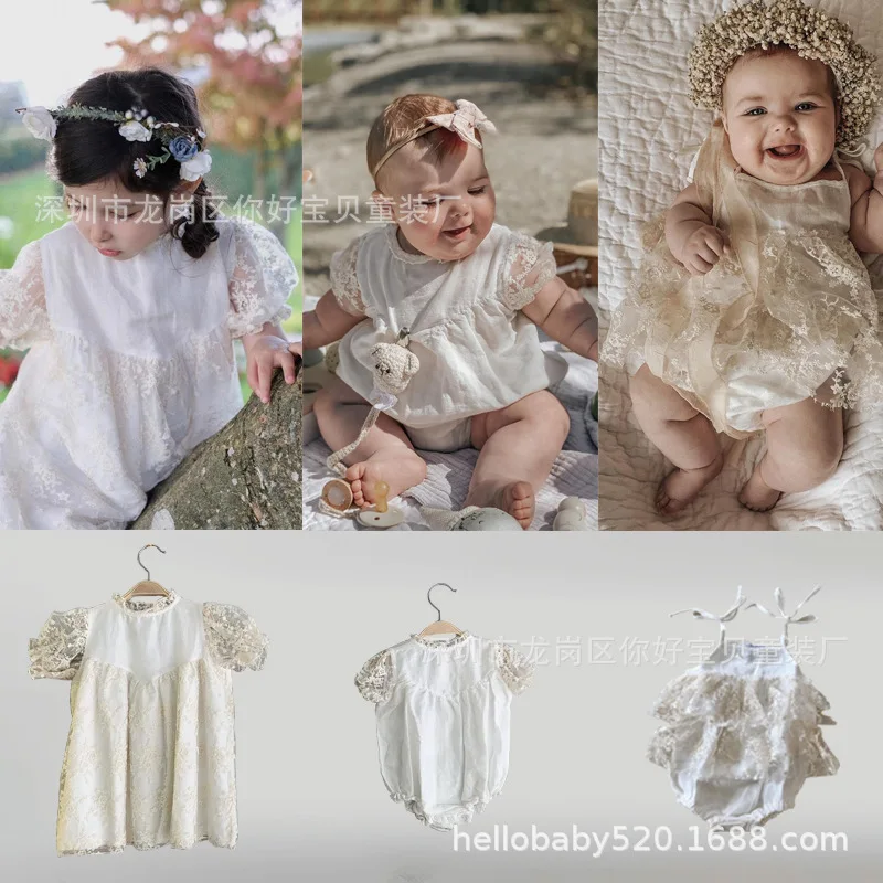 Jenny&Dave Spot 2022 Summer New Children's Cotton and Hemp Climbing Clothes Lace Splice Bodysuit Short Sleeve Dress Girl
Jenny&Dave Spot 2022 Summer New Children's Cotton and Hemp Climbing Clothes Lace Splice Bodysuit Short Sleeve Dress Girl
