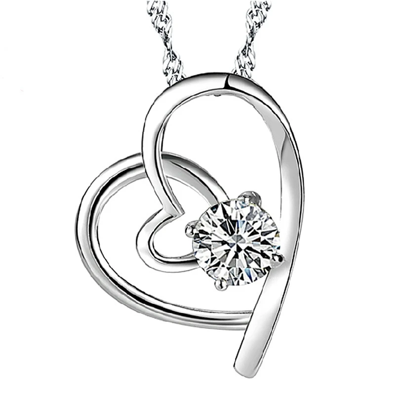 New 925 Silver Plated Women's Necklace Luscious High Quality Zircon Heart Pendant Clavicle Chain Party Accessories Jewelry Gifts
New 925 Silver Plated Women's Necklace Luscious High Quality Zircon Heart Pendant Clavicle Chain Party Accessories Jewelry Gifts