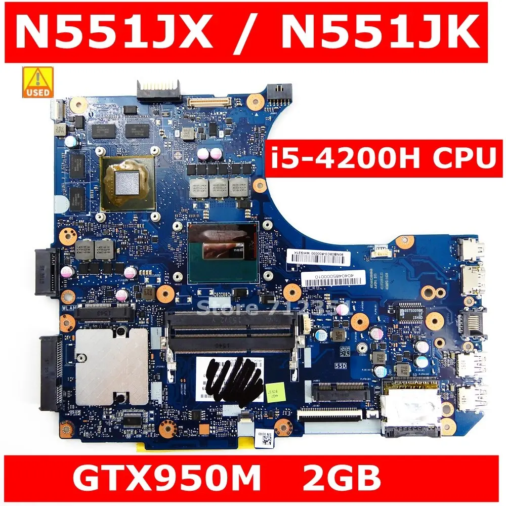 Б/у материнская плата для ноутбука N551JX i5-4200H CPU GTX950M 2GB Материнская плата Asus N551JX G551JM N551J G551JX N551JW N551JM
Б/у материнская плата для ноутбука N551JX i5-4200H CPU GTX950M 2GB Материнская плата Asus N551JX G551JM N551J G551JX N551JW N551JM