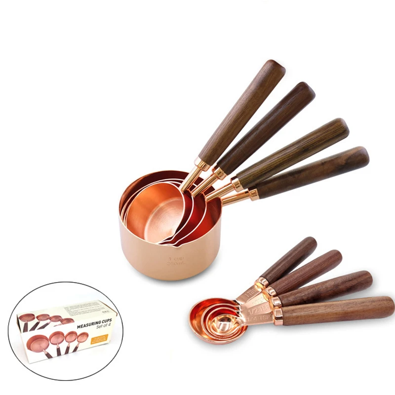 4pcs/set Kitchen Measuring Spoon Baking Cooking Stainless Steel Rose Gold Wood Handle Measuring Spoon Kitchen Mearure Tools
4pcs/set Kitchen Measuring Spoon Baking Cooking Stainless Steel Rose Gold Wood Handle Measuring Spoon Kitchen Mearure Tools
