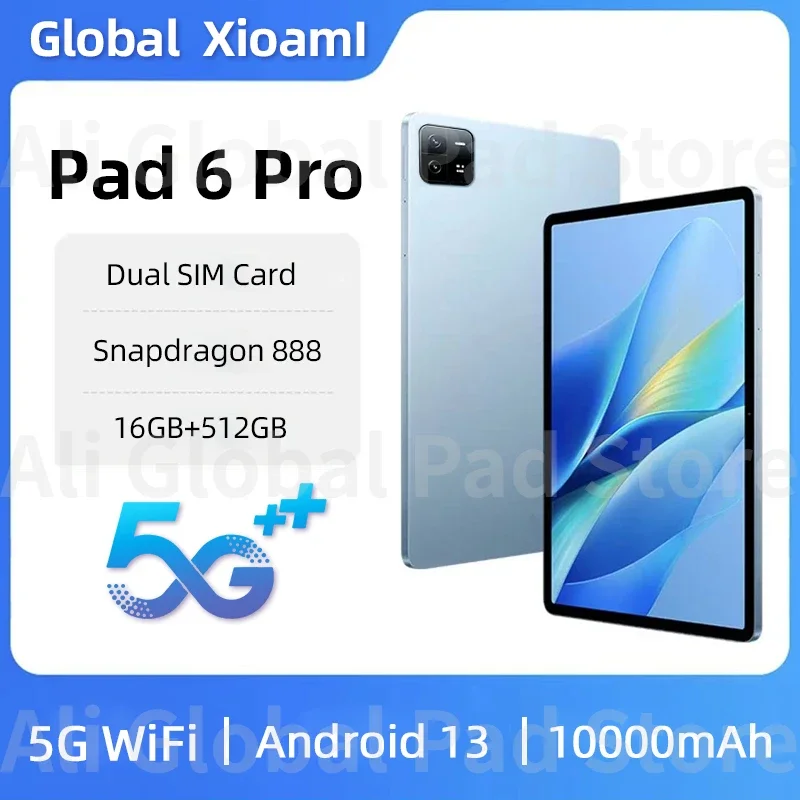 

2024 New Global Version Original Pad 6 Pro Tablet Android 13 Snapdragon 888 16GB 512GB 2.8K Tablets PC 11 inch 5G WIFI HD Mi Tab