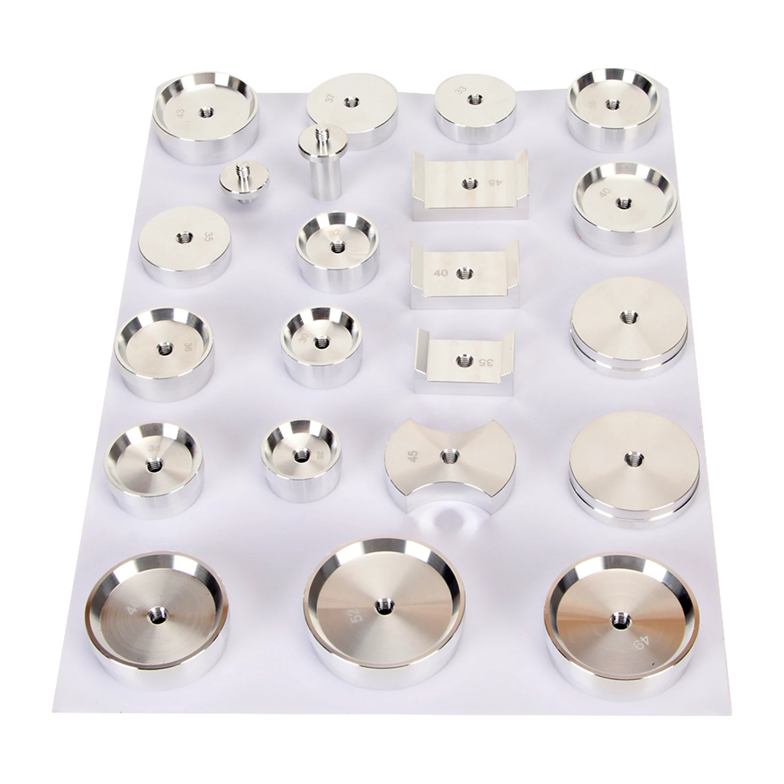 20PCS Watch Press Dies with Adapter Aluminum Alloy Closing Die Tool for Watch Back Case Maintenance for watchmaker
20PCS Watch Press Dies with Adapter Aluminum Alloy Closing Die Tool for Watch Back Case Maintenance for watchmaker