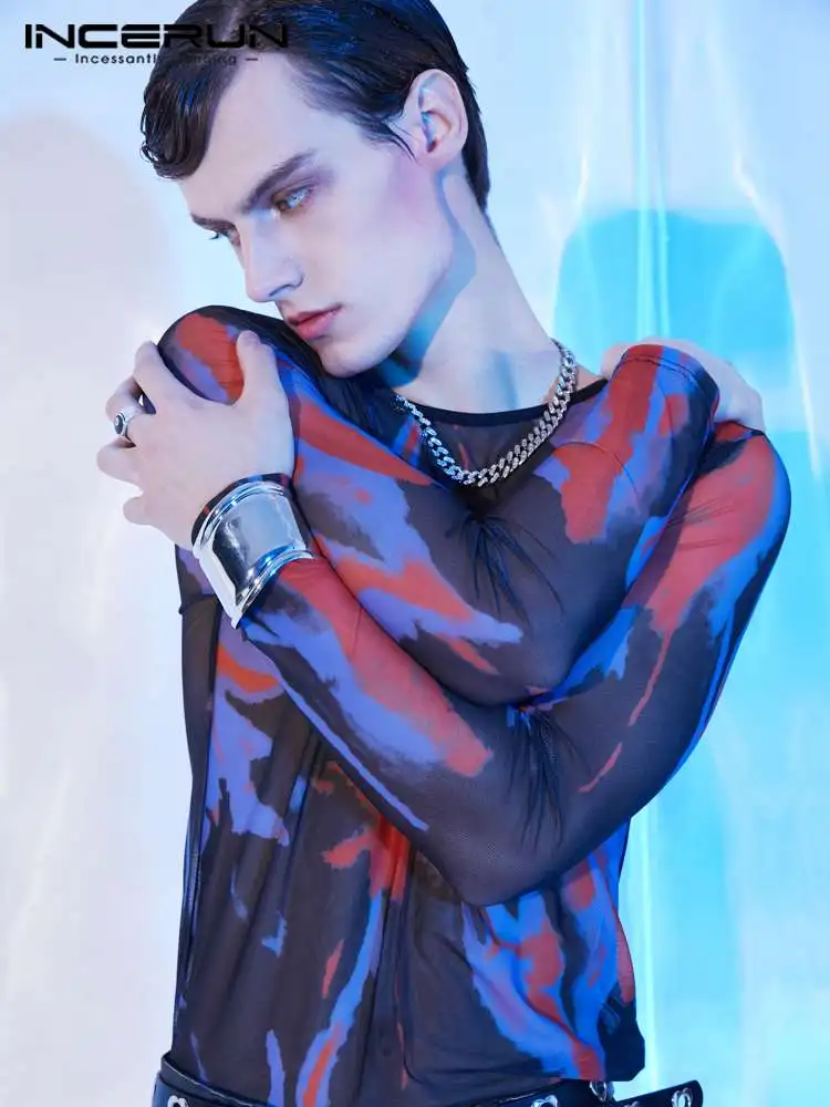 Футболка INCERUN мужская с принтом, сетчатая Просвечивающая уличная одежда с круглым вырезом и длинным рукавом, модная пикантная Повседневная ...
Футболка INCERUN мужская с принтом, сетчатая Просвечивающая уличная одежда с круглым вырезом и длинным рукавом, модная пикантная Повседневная ...