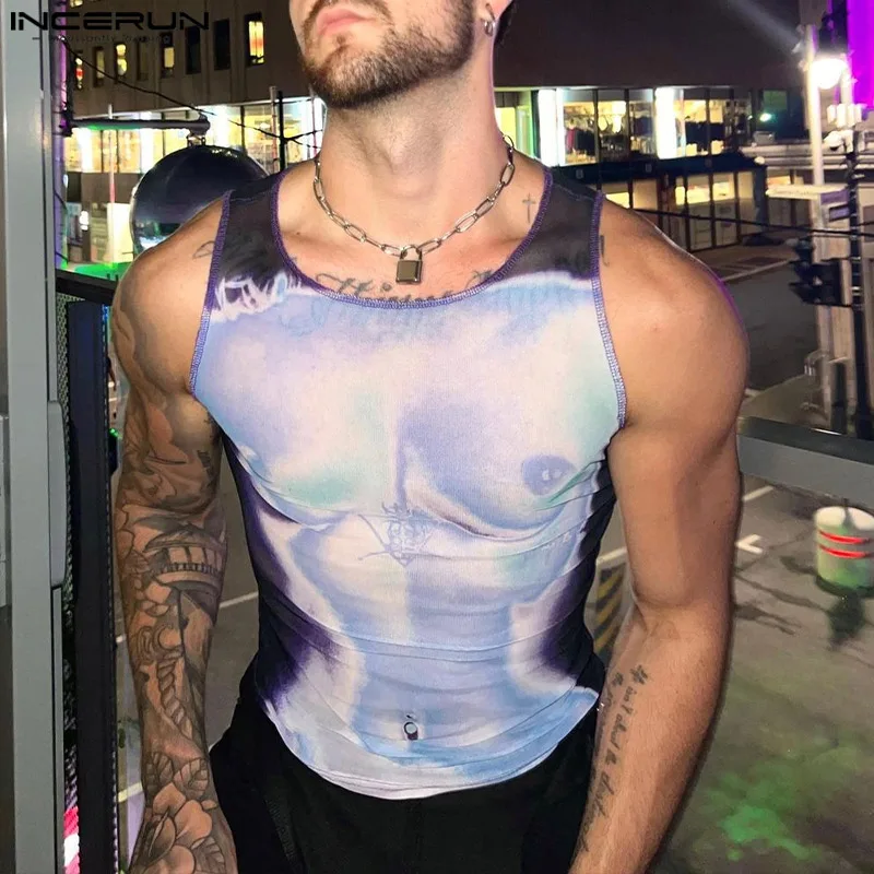 INCERUN Tops 2022 American Style Men's Funny Colorful Abstract Printing Waistcoat Sexy Casual Male See-through Mesh Vests S-5XL
INCERUN Tops 2022 American Style Men's Funny Colorful Abstract Printing Waistcoat Sexy Casual Male See-through Mesh Vests S-5XL