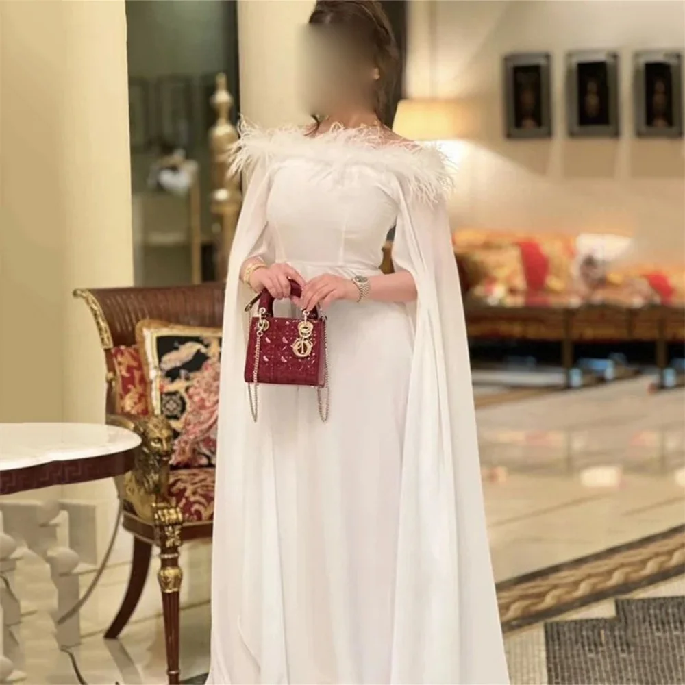 GORGA Elegant Strapless Feathers Half Sleeve Pleat A Line Long Evening Dress Floor Length Sweep Train Fashion Formal Prom Gown
GORGA Elegant Strapless Feathers Half Sleeve Pleat A Line Long Evening Dress Floor Length Sweep Train Fashion Formal Prom Gown