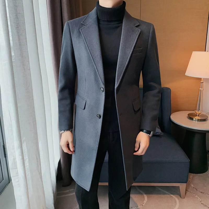 2023 Autumn Winter Fashion Woolen Blends Coat Men Korean Style Lapel Solid Color Windbreaker Thick British Casual Woolen Coat
2023 Autumn Winter Fashion Woolen Blends Coat Men Korean Style Lapel Solid Color Windbreaker Thick British Casual Woolen Coat