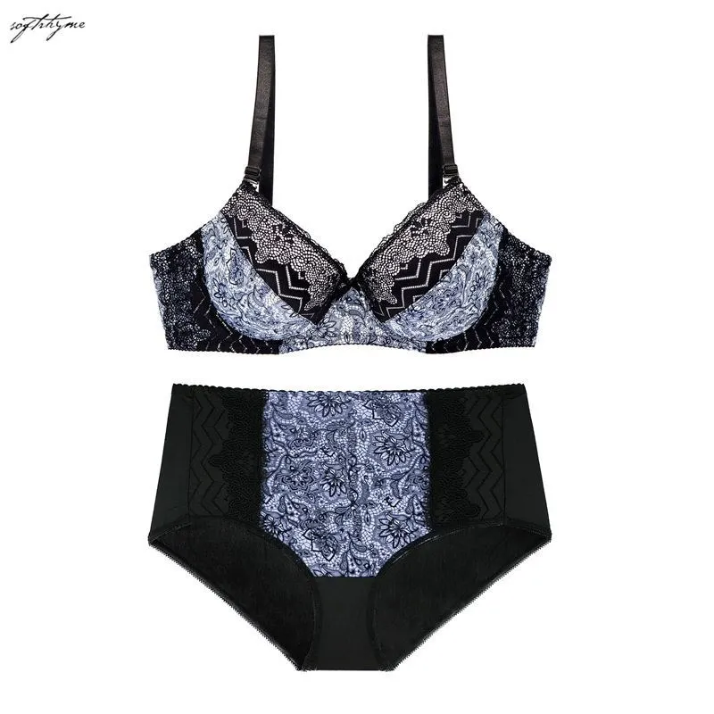 Softrhyme Thick Padded Gather Bra Set D Cup Plus Size Push Up Bra And Mid Waist Brief Set Female Print Floral Underwear Set
Softrhyme Thick Padded Gather Bra Set D Cup Plus Size Push Up Bra And Mid Waist Brief Set Female Print Floral Underwear Set