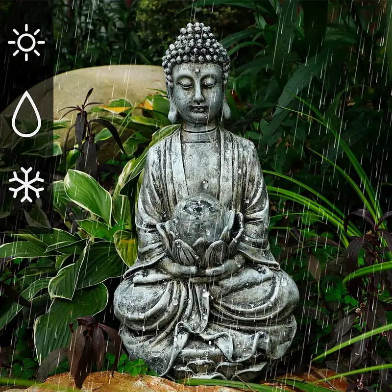 Solar Crystal Ball Lamp Buddha Sculpture Garden Decor Buddhist Prayer Faith Lotus Lamp Statue Home Garden Waterproof Ornaments
Solar Crystal Ball Lamp Buddha Sculpture Garden Decor Buddhist Prayer Faith Lotus Lamp Statue Home Garden Waterproof Ornaments