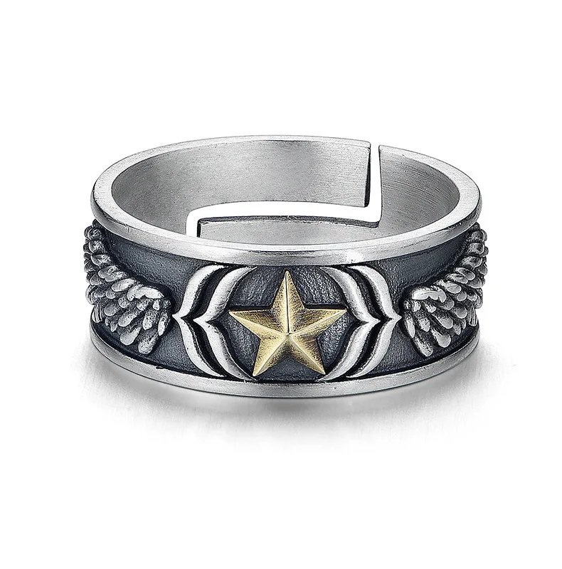 Vintage Angel Wings Pentagram Guardian Wings Open Adjustable Rings for men Party Holiday Gifts Fashion Jewelry Accessories
Vintage Angel Wings Pentagram Guardian Wings Open Adjustable Rings for men Party Holiday Gifts Fashion Jewelry Accessories