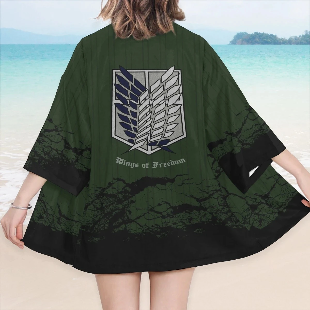 

Trendy Anime attack on titan levi ackerman eren jaeger cosplay costumes cardigan kimono Women men scout regiment cloak haori bat