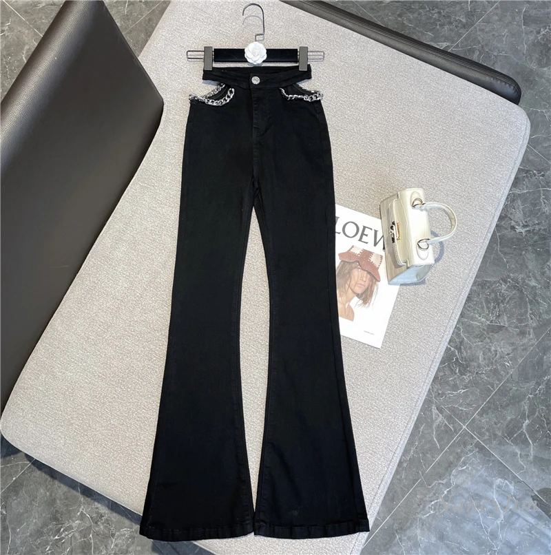 Hollow Out Waist Jeans for Women 2022 Spring and Summer New Sexy Chain Rhinestone Edge Skinny Denim Pants Ladies Trousers
Hollow Out Waist Jeans for Women 2022 Spring and Summer New Sexy Chain Rhinestone Edge Skinny Denim Pants Ladies Trousers