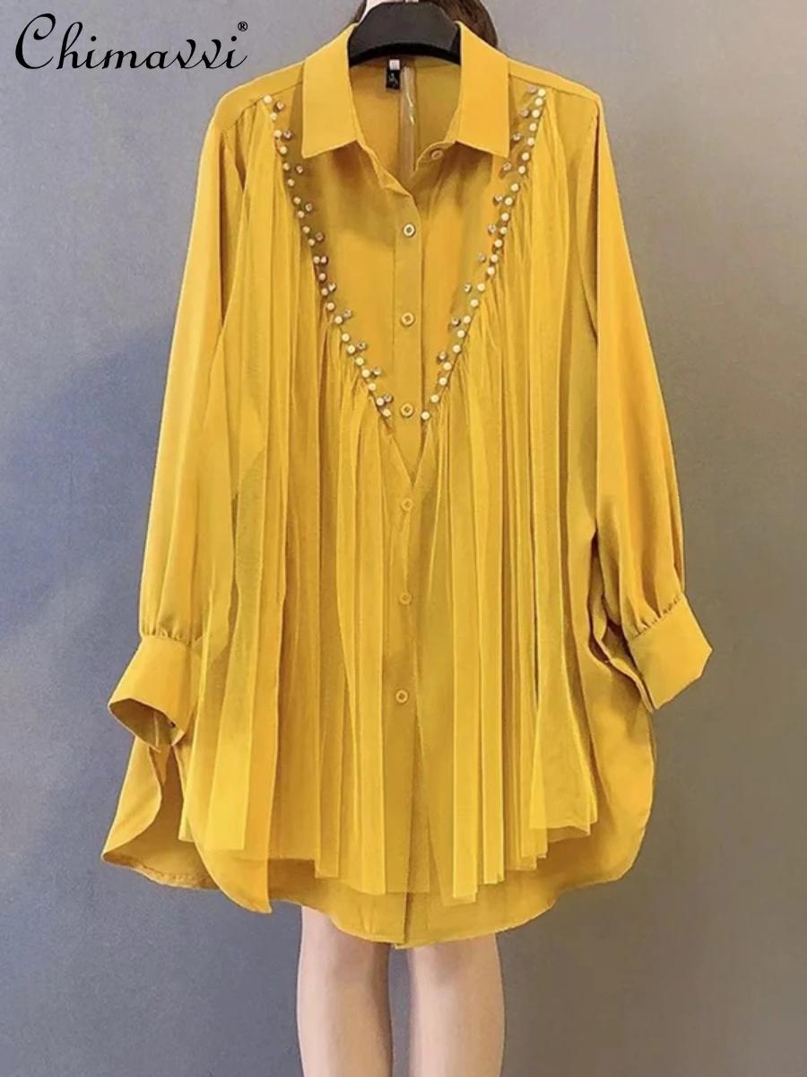 Yellow Oversized Shirts 2022 Autumn New Fashion Loose Slimming Button Blouse Temperament Long Sleeve Women's Tops All-Matching
Yellow Oversized Shirts 2022 Autumn New Fashion Loose Slimming Button Blouse Temperament Long Sleeve Women's Tops All-Matching